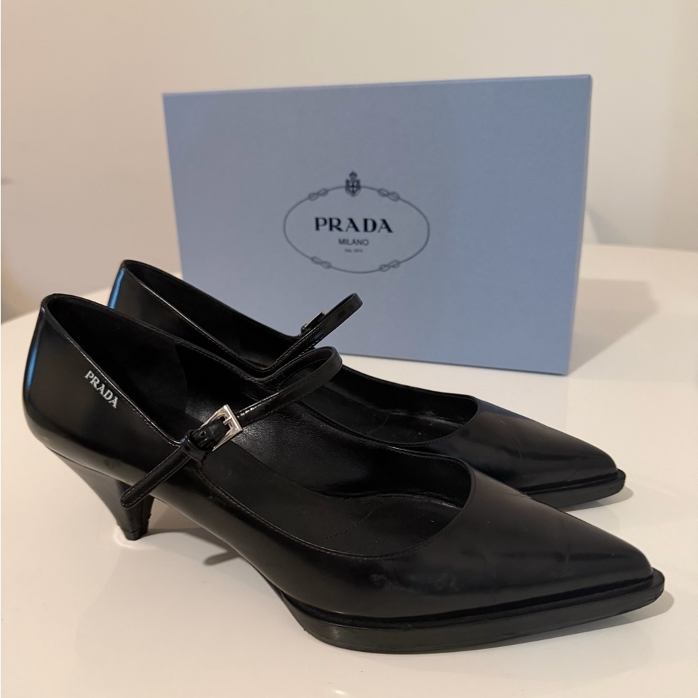 Prada Women's Black Leather Heels